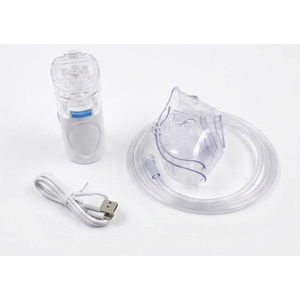 Portable Mesh Nebulizer for Travel, USB-C Rechargeable Handheld Steam Inhaler, Includes Adult & Child Mask for Home Office Use