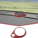 JeCar Dashboard Speaker Trim Cover ABS Interior Decoration Accessories Compatible with Jeep Grand Cherokee 2011-2020, for Dodge Durango 2011-2023, Red with Carbon Fiber Finish