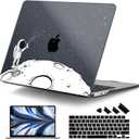 for MacBook Air 13 Inch Case M5 2026 M4 2025 M3 M2 2024-2022 A3449 A3240 A3113 A2681, Plastic Hard Shell & Keyboard Cover & Screen Film for MacBook Air 13.6 Inch Case - Astronaut