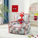 Marvel Spidey and His Amazing Friends Kids Micromink Bean Bag Sofa Chair,Soft Padded Toddler Seat with Piping & Carry Handle,Cozy Lounge Chair for Ages 3+