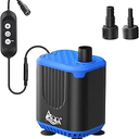 AQQA DC Aquarium Water Pump with Controller,4 Flow Adjustable,Feed Mode,IP68 Submersible Quiet Fish Tank Pump,3 Nozzles for Pond Fountain Statuary Hydroponics Freshwater Saltwater 20W 110V-240V
