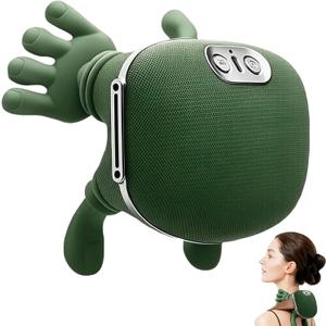 Shoulder & Neck Massager with Heat, 4D Kneading Neck Massager with Bionic Finger Design, Deep Tissue Massage to Relieve Muscle Tension, Home & Office Use (Green)