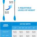 OCEANBROAD Adjustable Kayak Paddle 86in/220cm to 94in/240cm Kayaking Boating Canoeing Oar with Paddle Leash 1 Paddle