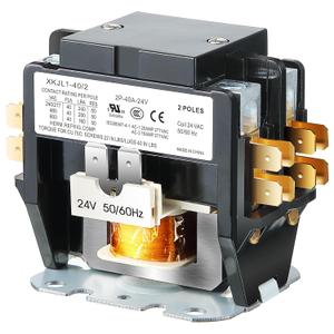 Dreyoo 1 Pcs 24V Coil 40A 2 Pole Air Conditioner Contactor, UL Certified HVAC Motor Contactor, Air Conditioner Replacement Relay, Compatible with C230b, Heat Pump, Refrigeration Systems