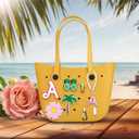 Bogg Bag Letter Charms 9Pcs - Waterproof Rubber Alphabet/Flower Decor, DIY Insert for Bogg Beach Totes (Women & Girls)