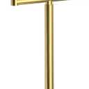 Brushed Gold Toilet Paper Holder Stand - 3.7lbs Heavy Weighted Base & Pivoting Arm, Rustproof SUS304 Stainless Steel Free Standing Toilet Paper Stand, Fits Mega Rolls, Luxury Brass Gold Finish