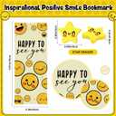24 Sets Positive Affirmation Gift Bulk Include Happy Eternal Smile Pencil Yellow Smile Face Eraser Happy to See You Bookmark Card Inspirational Gift for Student Team Teacher Valentines