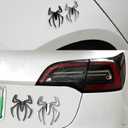 6 x 2 Pcs 3D Spider Shape Chrome Emblem Badges Sticker for AirPods Max Decoration for All Universal Car Vehicle, Truck, Motorcycle, RV, Scooter, SUV, Door, Window Decor (Black)