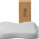 REST Evercool Cooling Pillow, Instant Cool-to-Touch Shell Fabric & Breathable Silicone Sponge Core for All-Night Temperature Regulation & Ergonomic Support, Medium Height, Light Gray