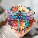 3 x Dragonfly Christmas Ornament 2025 - Dragonfly Gifts for Women Men, Gifts for Insect Lovers, Dragon Fly Lovers, Dragon Fly Themed Gift, Dragonflies Memorial Wooden Ornaments for Tree Decorations