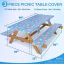 Picnic Table Cover with Bench Covers 8 Feet Water Proof Camping Table Clothes with Elastic Edge Hiking Rv Patio Equipment for Outside Car Travel Trips Gadgets Gift for Teenager Brother Sisters