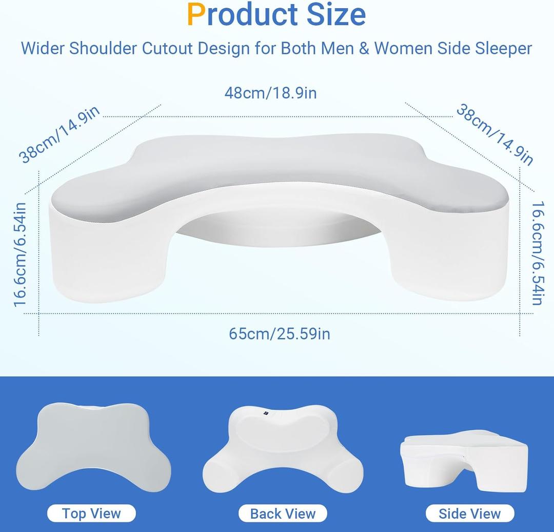 Wattne Side Sleeper Pillows with Arm Holes