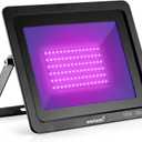 Everbeam 365nm 100W UV LED Black Light - High Performance LED Bulbs, IP66 Waterproof - Ultraviolet Flood Lighting for Aquarium, Indoor or Outdoor Parties, Stage - Party Supplies, Halloween Decorations