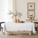 Horaldaily White Tablecloth 60140 Inch Rectangular, Stain and Wrinkle Resistant Washable Table Cloth, Decorative Polyester Table Cover for Party Picnic Dinner Decor