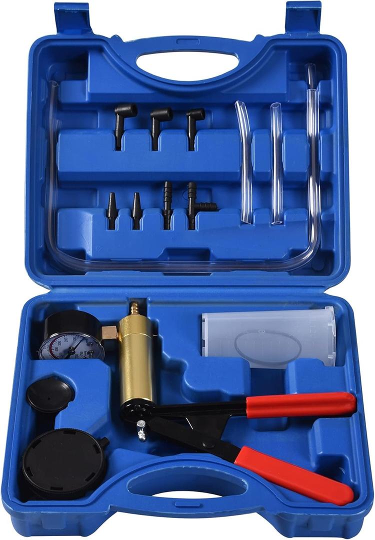 DHA Hand Held Vacuum Pressure Pump Tester Brake Fluid Bleeder Kit, Vacuum Pump Pressure Tester Brake Bleeding Kit for Car Motorcycle One Man