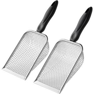 Soil Sifter for Gardening (2-Pack)  3.8mm and 5mm Mesh, Heavy-Duty Metal Sifter for Dirt, Rocks, Compost and Sand, Durable Garden Tool for Landscaping and Potting Soil