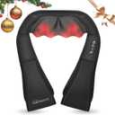 Snailax Shiatsu Neck and Shoulder Massager - Back Massager with Heat, Deep Kneading Electric Massage Pillow for Neck, Back, Shoulder,Foot,Body (1 Count (Pack of 1), Coal Black)