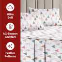 Twin Christmas Tree Sheet Set - Holiday Xmas Pattern Bedding Set - Deep Pockets - Snug Fit - 3 Piece - Wrinkle Free - Cooling Comfy Cozy Festive Winter - Holiday Sheets for Women, Men, Kids & Teens