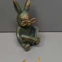 Solar Garden Decor, Adorable Rabbit Statue with Solar-Powered Glasses, Outdoor Bunny Figurine Lights for Patio, Yard & Balcony, for Kids, Mom & Grandma