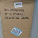 Fancat 30x6 Duct Opening | Steel Return Air Grille | Vent Cover Grill for Sidewall and Ceiling | HVAC Cold Air Intake Grille | White | Outer Dimensions: 31.75"W X 7.75", 30''Wx6''H [Duct Opening]