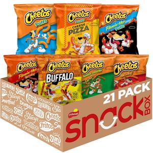 Cheetos Cheese Flavored Snacks Variety Pack of Chips (Pack of 21) Best Before Oct. 21, 2025