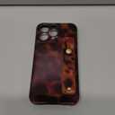 NITITOP Compatible with iPhone 13 Pro Case with Wrist Strap Cute Stylish Leopard Aesthetic Tortoise Amber Design for Women Girls Men Soft TPU Shockproof Protective Cover - Brown Leopard