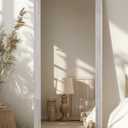 Full Length Mirror, 71"32" Wooden Mirror Full Length with Stand Wood Floor Mirror, Oversized Stand Up Mirrors Large Wall Mirrors, Wall Mounted Mirrors, Rect Vintage Style, White