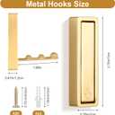 6Pcs Folding Coat Hook, Heavy Duty Wall Hooks Made of Zinc Alloy, Fold Up Hooks for Bathroom, Closet, Entryway, Pool and Kitchen, Easy Install with Screws (Gold)