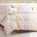 HYMOKEGE Beige Queen Comforter Set Seersucker 7 Pieces, All Season Luxury Bed in a Bag for Bedroom, Bedding Set with Comforters, Sheets, Pillowcases & Shams