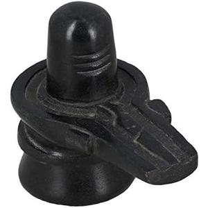IS4A Marble Shiva Lingam Shiv Ling Idol Murti Shivling (Black, Small)