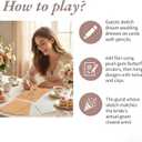 Guess the Dress & Draw the Dress Bridal Shower Game Kit for 30 Guests 97-Piece Complete Set with Permanent Pencils, Stickers & Hemp Rope, Wedding Shower & Bachelorette Party Games
