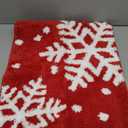 Estmy Red Snowflake Christmas Runner Rug 2x5, Cute Winter Seasonal Christmas Bathroom Runner Rugs Extra Long Bath Mat Non Slip Washable, Holiday Festive Xmas Area Runner Rugs for Kitchen Entryway