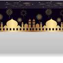 2 x Adirasenotek 3Pcs Ramadan Mubarak Party Tablecloths,87" Lx51 W Rectangular Plastic Table Covers,Disposable Tablecloths for Decoration,Birthday Party,Baby Showers(Black)