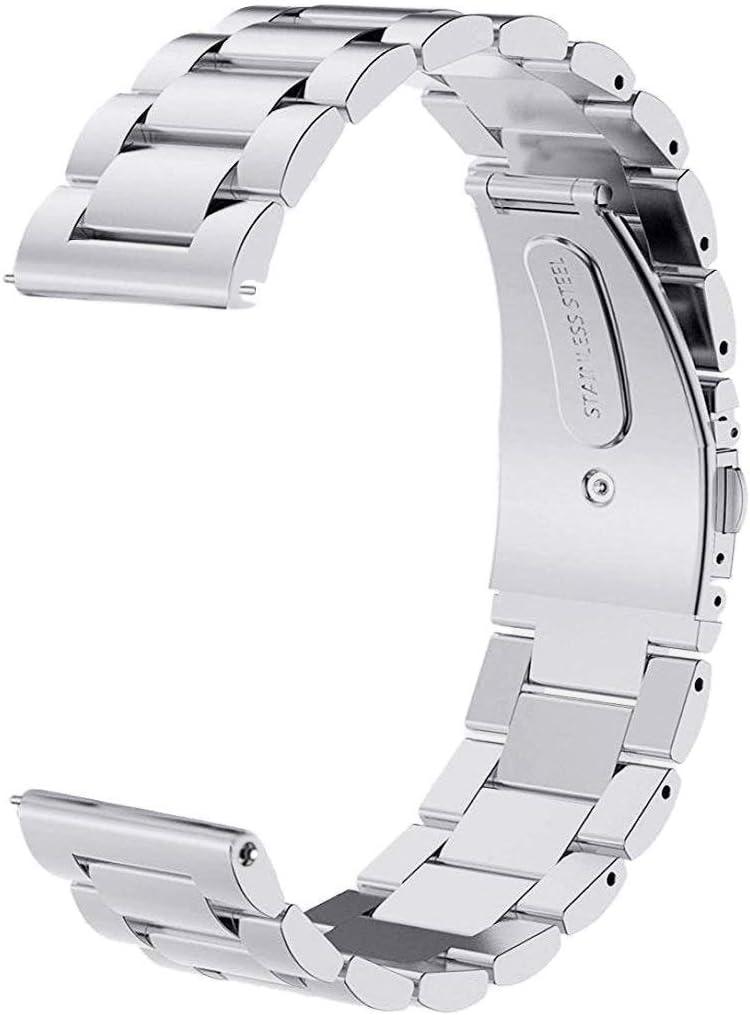 V-MORO Metal Strap Compatible with Galaxy Watch 46mm(2019) Band/Galaxy Watch 3 45mm Bands Men Silver Solid Stainless Steel Replacement for Samsung Galaxy Watch 46mm(2019)/Gear S3/Galaxy Watch3 45mm