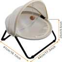 Cat Bed, Pet Hammock Bed for Cats and Dogs, Comfortable and Breathable Elevated Cat & Dog Nest, Easy to Assemble, Cover Removable and Washable, Suitable for Indoor and Outdoor Use (Cream)