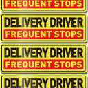 Delivery Driver Car Magnet 12  4 Inches Reflective Frequent Stops Magnetic Sticker Warning Safety Sign for Vehicle Truck 4 Pack
