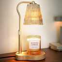 Candle Warmer Lamp, Wax Melt Warmer with 2 Bulbs for Scented Jar Candles, with Timer Dimmer Adjustable Height, Home Decor Gift for Girl Friend Mom Sister Women, No Flame No Smoke Warming Light, Amber