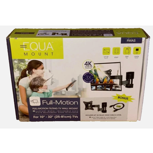 EQUA FULL MOTION TILTING TV WALL MOUNT BRACKET SWIVEL 10"-32" IN LED LCD NEW, DI51208 SMART HOME PERSONAL KEYCHAIN ALM
