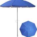 7ft Beach Umbrella with Sand Anchor & Tilt, UPF 50+ Protection Beach Umbrellas for Sand, Beach Umbrellas for Heavy Duty Wind Portable with Carry Bag, for Patio Garden Pool, Dark Blue
