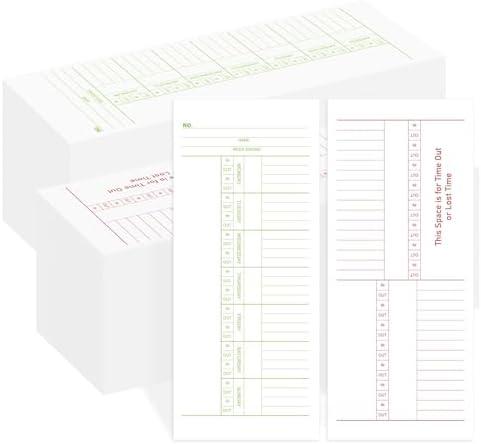 LOTMER 500 Count Time Cards for Employees Weekly, 2 Sided Time Cards Sheets, 3-3/8" x 8-1/4" Time Cards, Named Days