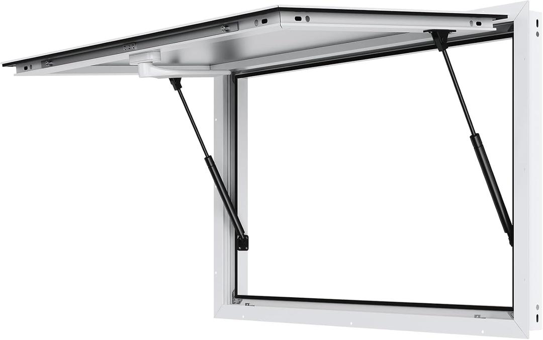 60 in x 36 in Concession Window , Aluminum Alloy Food Truck Service Window with Awning Door & Drag Hook, Up to 85 Degrees Stand Serving Window for Food Trucks Concession Trailers, Glass Not Included