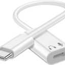 USB C to Lightning Audio Adapter, USB Type C Male to Lightning Female Earphone Converter Compatible with iPhone 16/16Pro/15/15Pro, iPad Pro, iPad Air 6/5/4, MacBook and More (Audio Only, No Charge) (White)