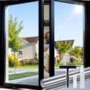 rabbitgoo One Way Window Privacy Film Tint with 3 Tools for Home, Sun Heat UV Blocking Control Reflective Adhesive Mirror Tint See Out Not in Office Door Covering, Silver, 17.5 x 78.7 inches