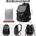 Laptop Travel Backpack For Men Vintage PU Leather Water-Resistant College School Casual 15.6" Laptop Work Backpack Gift For Male Female Black