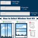 Window Vent Kit for 3" and 4" Vent Hose,Adjustable Window Vent Panels with Louvered Vent Cover,Switchable Hood for 3"/4" Exhaust Ventilation of Dryer,Laser Engraver & 3D Printer Enclosure