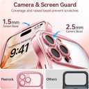 3 x for iPhone 16 Pro Max Case: [Cute Wave Frame][Fit for MagSafe] Military Drop Shockproof Protection, Camera Protective Glossy Slim Magnetic Wavy Phone Cover for Women Girls 6.9'', Clear/Pink