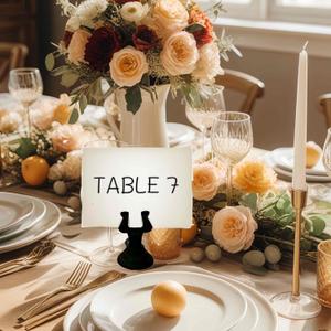 5PCS 1.5 Inch Table Number Holders, Place Card Holders, Table Card Holders Idea for Wedding, Banquets, Anniversary Party, Christmas, New Year (Black, 1.5-Inch)