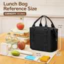 coowoz Lunch Bag for Women Insulated Adult Lunch Tote Cooler Bag loncheras para mujer Lunchbox Lunch bag for Men Work Picnic Office Beach Black