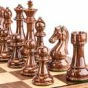 AMEROUS High Polymer Weighted Chess Pieces with 4.25'' King - 2 Extra Queens - Gift Package, Standard Tournament Chessmen for Chess Board or Replacement of Missing Pieces (Chess Pieces Only)