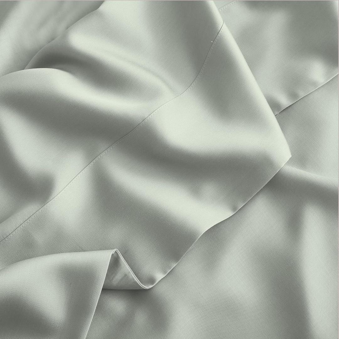 DOZ Flat Sheet, 100% Viscose derived from Bamboo, Organically Grown, Buttery Soft, Cooling Sheets, High GSM, 1 Top Sheet Only (Sage, Twin/Twin XL)